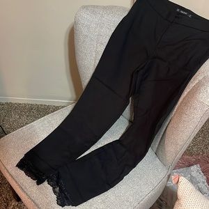 Zara Black Dress Pants Slim Fit With Lace